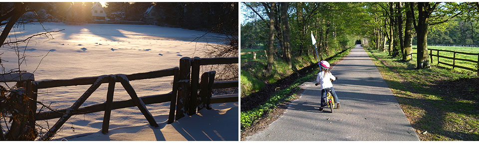 Die Brünschentwiete im Winter und im Sommer